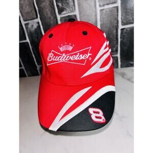 Dale Earnhardt Jr. Hat Winners Circle Nascar Number 8 Budweiser Crown Hat Red